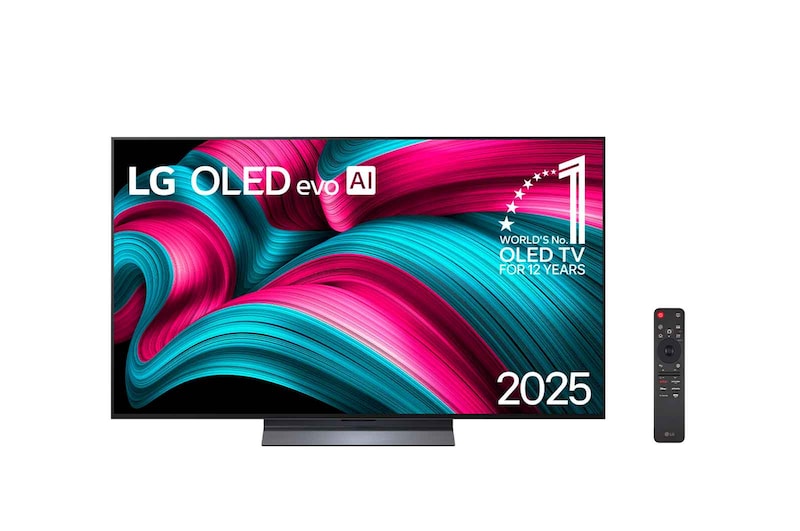 Vista frontal de Smart TV LG OLED evo AI C5 4K de 65 polegadas 2025 OLED65C5PSA