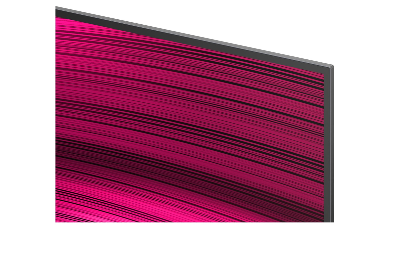 Vista lateral da Smart TV 4K LG OLED evo AI C5.