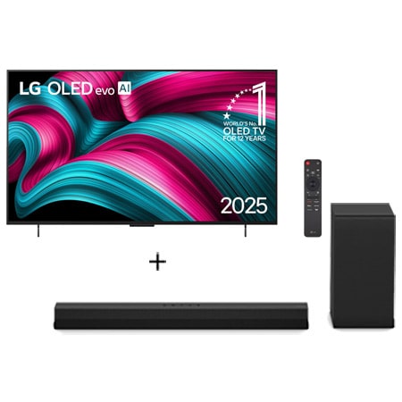 LG Combo Smart TV OLED evo AI C5 4K de 42 polegadas 2025 + Soundbar S40T 300W RMS, 2.1 Canais, Dolby Digital - .S40T - OLED42C5