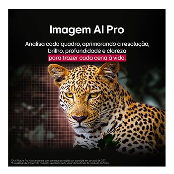 Um close da tela da LG OLED TV mostrando como o AI Search funciona. Uma pequena janela de bate-papo está aberta, mostrando como o usuário perguntou quais partidas esportivas estão disponíveis. O AI Search responde por bate-papo, mostrando miniaturas dos conteúdos disponíveis. Há também um prompt para perguntar ao Microsoft Copilot. 