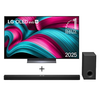 Combo Smart TV LG OLED evo AI C5 77" 2025 + Soundbar LG S90TY 5.1.3 Canais, 570W RMS, Dolby Atmos