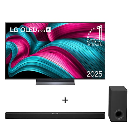 LG Combo Smart TV OLED evo AI C5 4K de 83 polegadas 2025 + Soundbar S90TY - 570W RMS, Dolby Atmos, 5.1.3 Canais, - .S90TY - OLED83C5