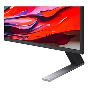 Vista frontal e lateral da Smart TV 4K LG QNED evo AI QNED85, mostrando suas dimensões de comprimento, largura, altura e profundidade.