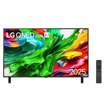 Vista frontal da Smart TV LG QNED evo AI 4K QNED85 MiniLED de 65 polegadas 2025 65QNED85ASG