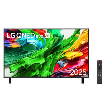Vista frontal da Smart TV LG QNED evo AI 4K QNED85 MiniLED de 75 polegadas 2025 75QNED85ASG