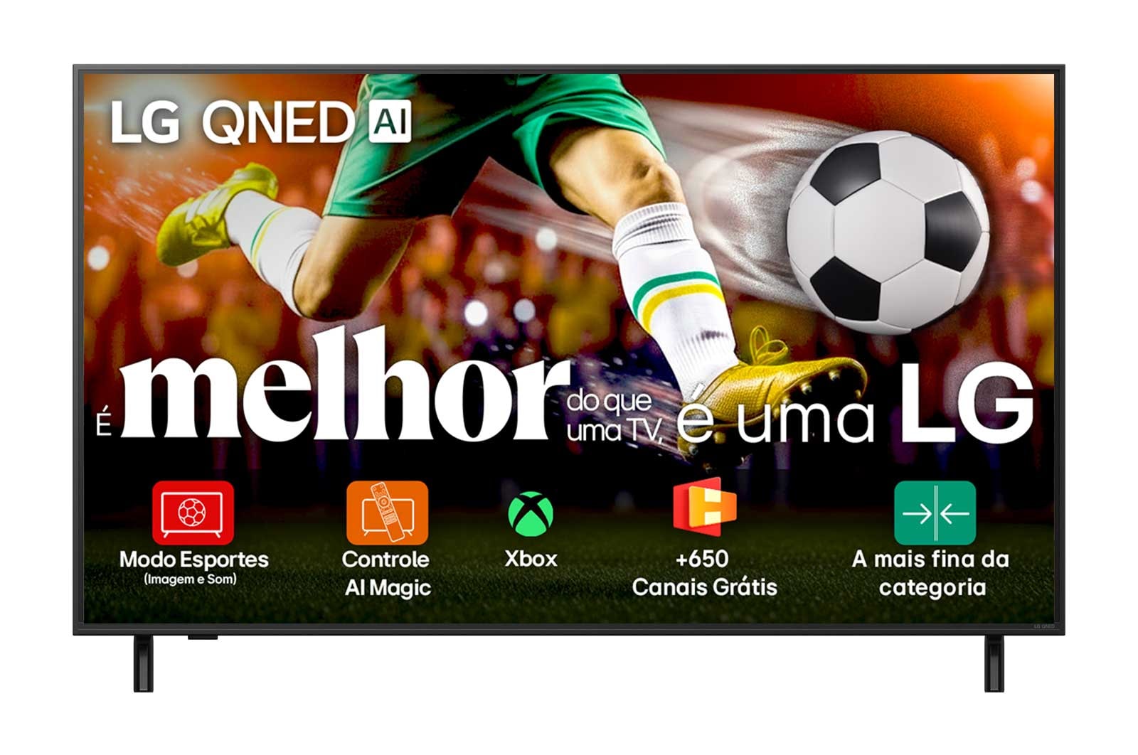 Vista traseira da LG QNED82 TV