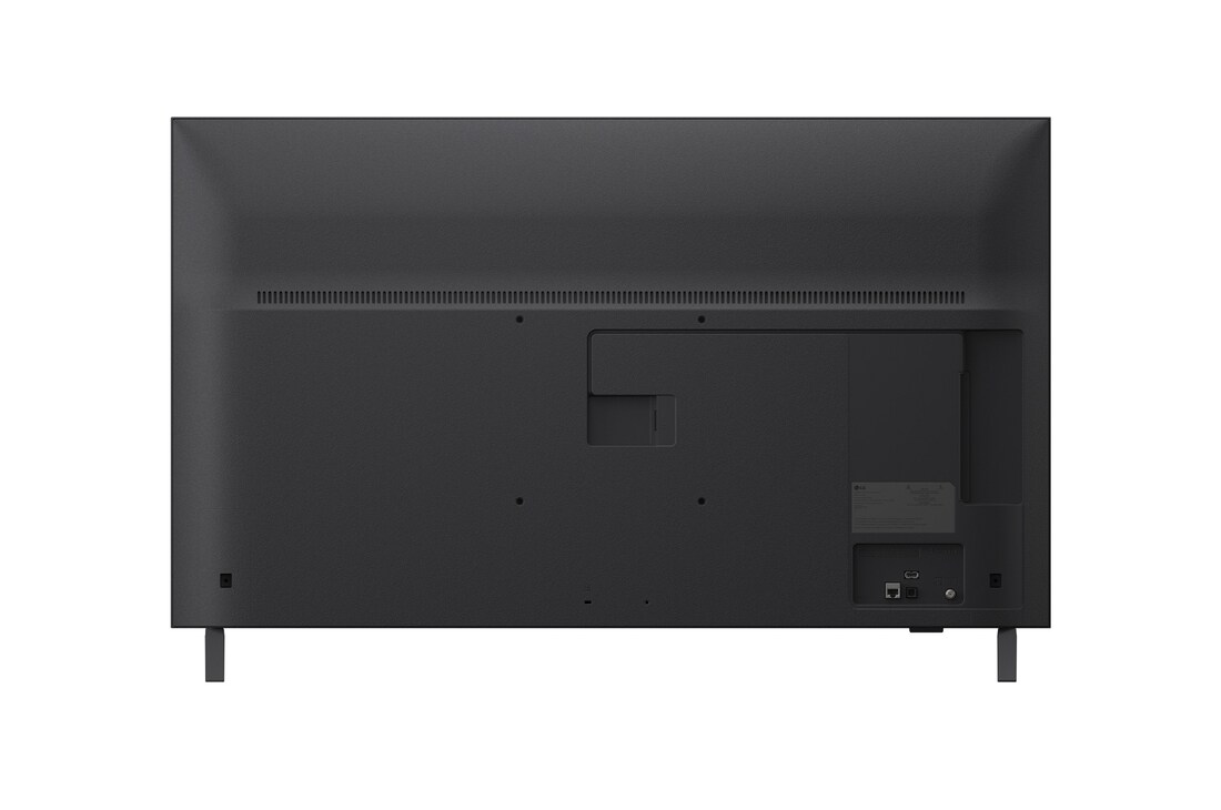 Vista traseira da LG UHD UA75 TV.