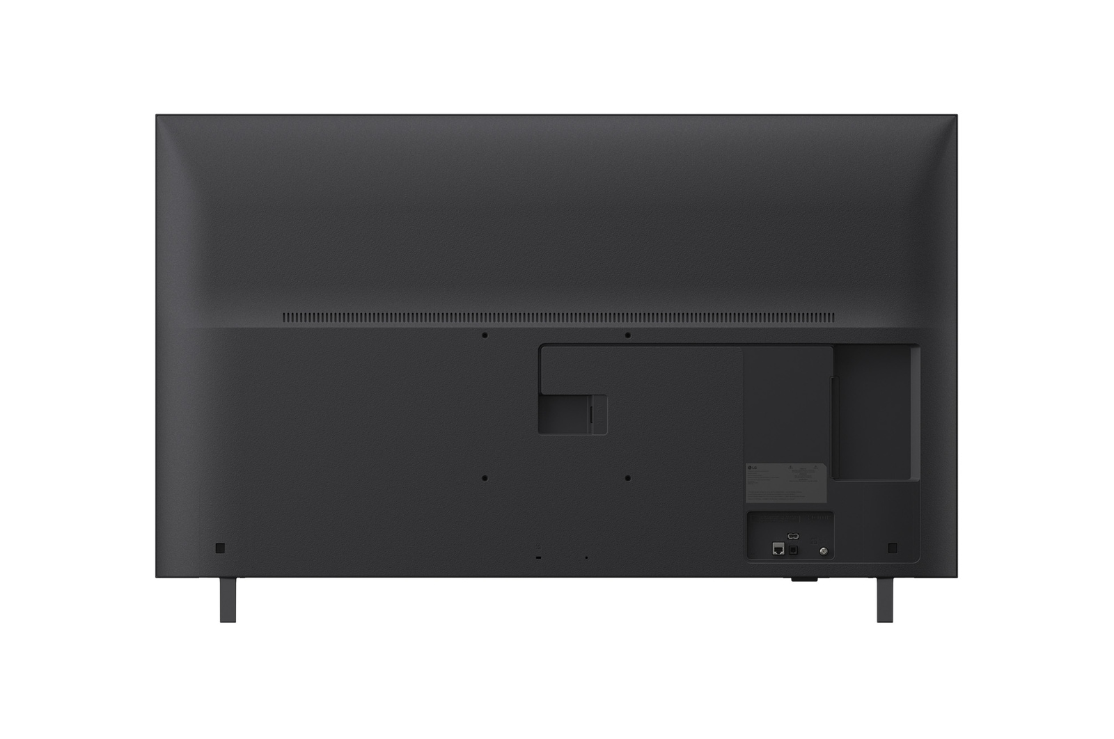 Vista traseira da LG UHD UA75 TV.