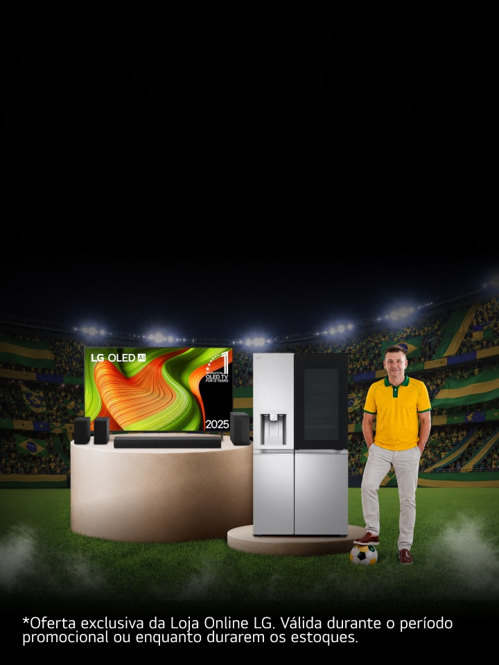 Um banner de estilo de vida mostrando rotinas diárias do lar com eletrodomésticos LG