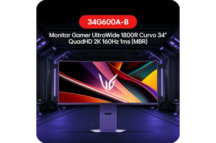 front view of the monitor of 34G600A-B with the stand down