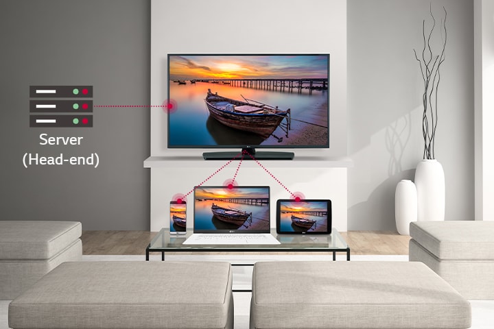Com a função SoftAP da TV, conecte outros dispositivos, como celulares, laptops e tablets.