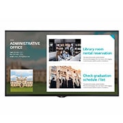 Vista frontal de Monitor Profissional Digital Signage LG, 55”, Alto-falante integrado, 350dc/m², 18/7, Full HD 55SE3KE-B