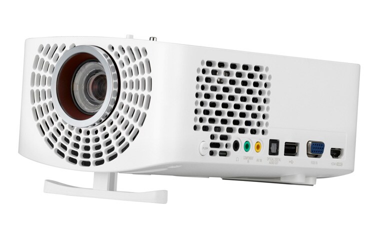 Vista frontal de Projetor Portátil LG FHD LED. Série Minibeam Pro. 150,000: 1  PF1500G