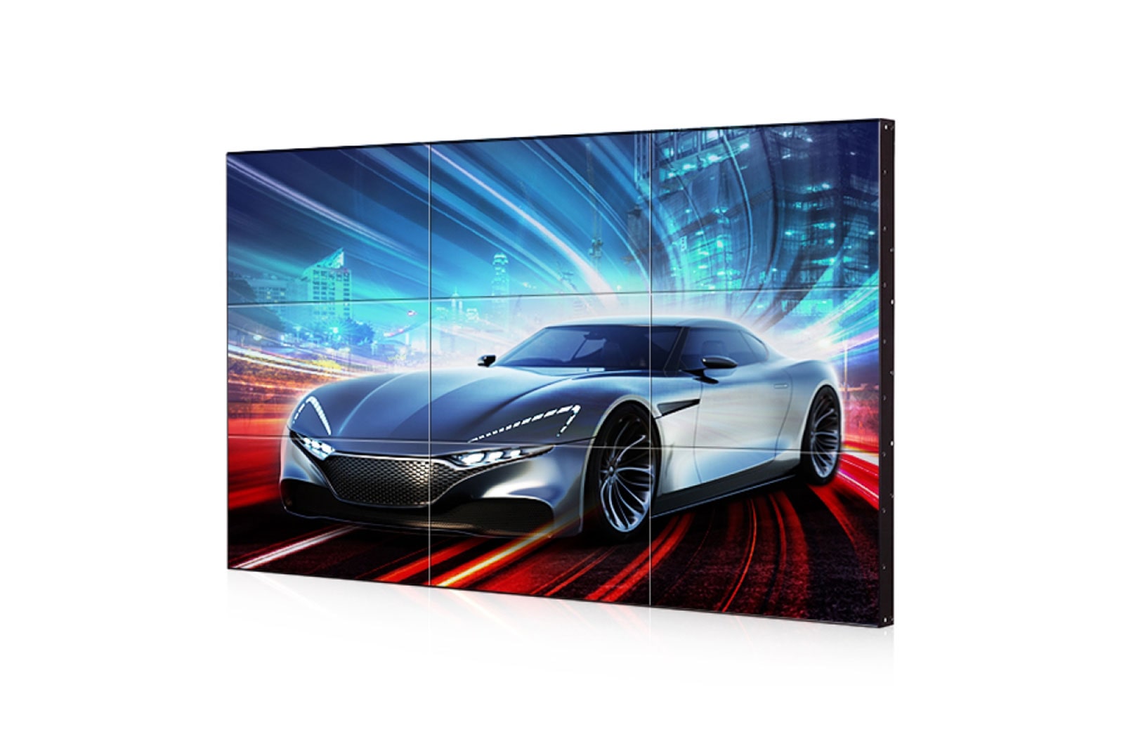 Vista frontal de Monitor Profissional Video Wall Digital Signage LG, 55&#34;, 500 cd/m², 24/7, Full HD, borda 3.5mm 55LV75D