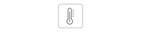 O termômetro mostra a temperatura e a escala é exibida à esquerda.