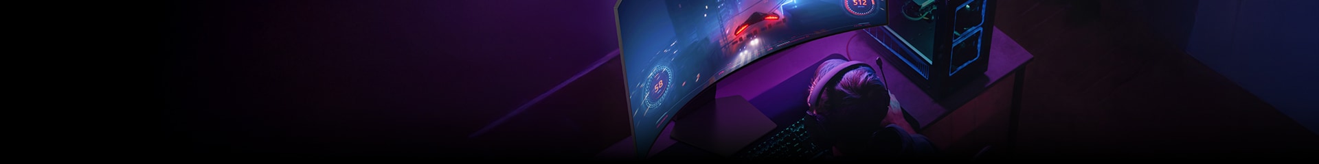 Uma imagem de você jogando em um quarto com pouca luz.