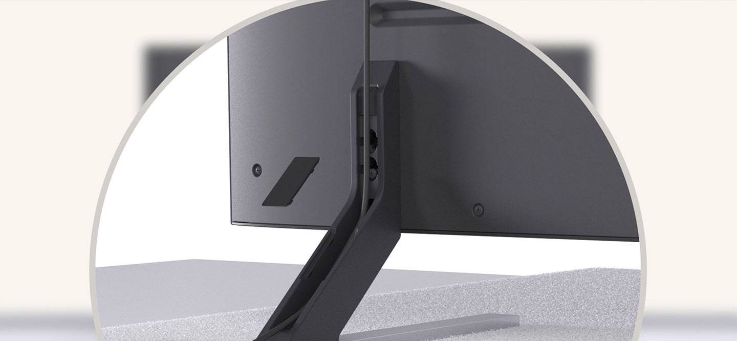 Fixação e segurança do suporte incluso na LG QNED MiniLED AI QNED85 4K Smart TV para a instalação.