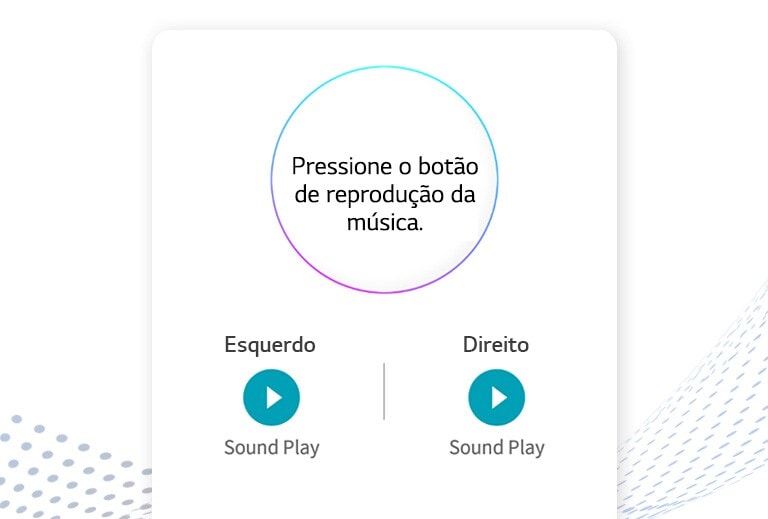 Captura de tela da interface do aplicativo Encontre meu fone de ouvido mostrando os botões esquerdo e direito de cada fone de ouvido.