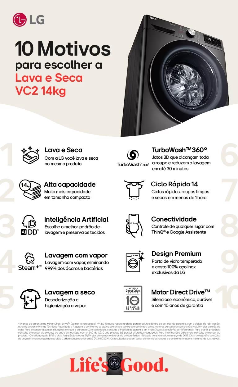 10 Motivos para escolher a Lava e Seca VC4 12kg