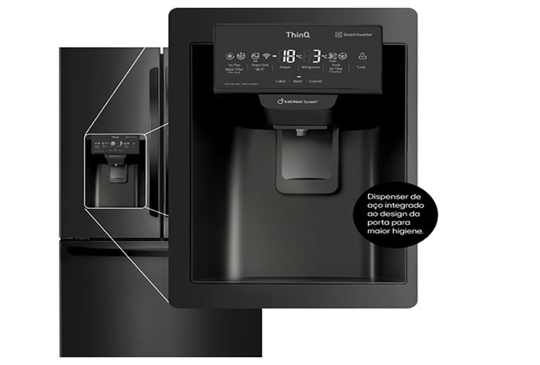 Água e gelo na porta