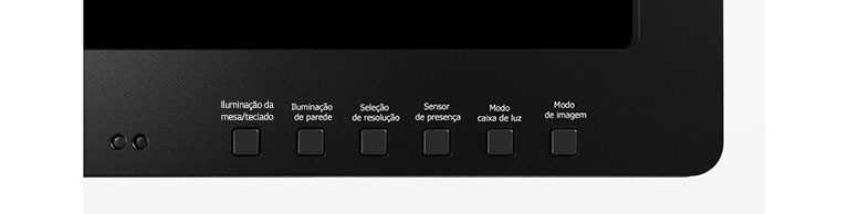 6 hot keys offering user's intuitive control consisting of down light, wall light, select resolution, presence sensor, light box mode, and picture mode