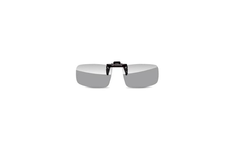 Vista frontal de Os clips adaptadores encaixam nos seus óculos de grau. AG-F420