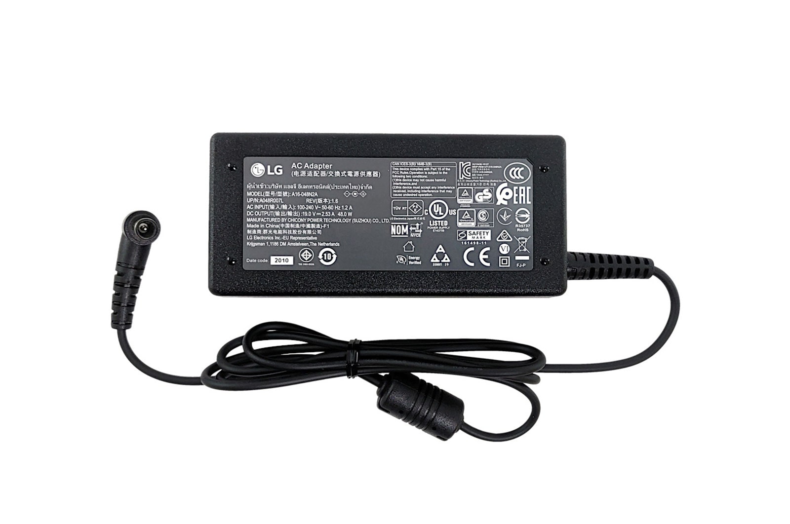 LG Fonte de alimentação externa para TV (19 V, 2,53 A, cabo de alimentação não incluído, preto), EAY64569201