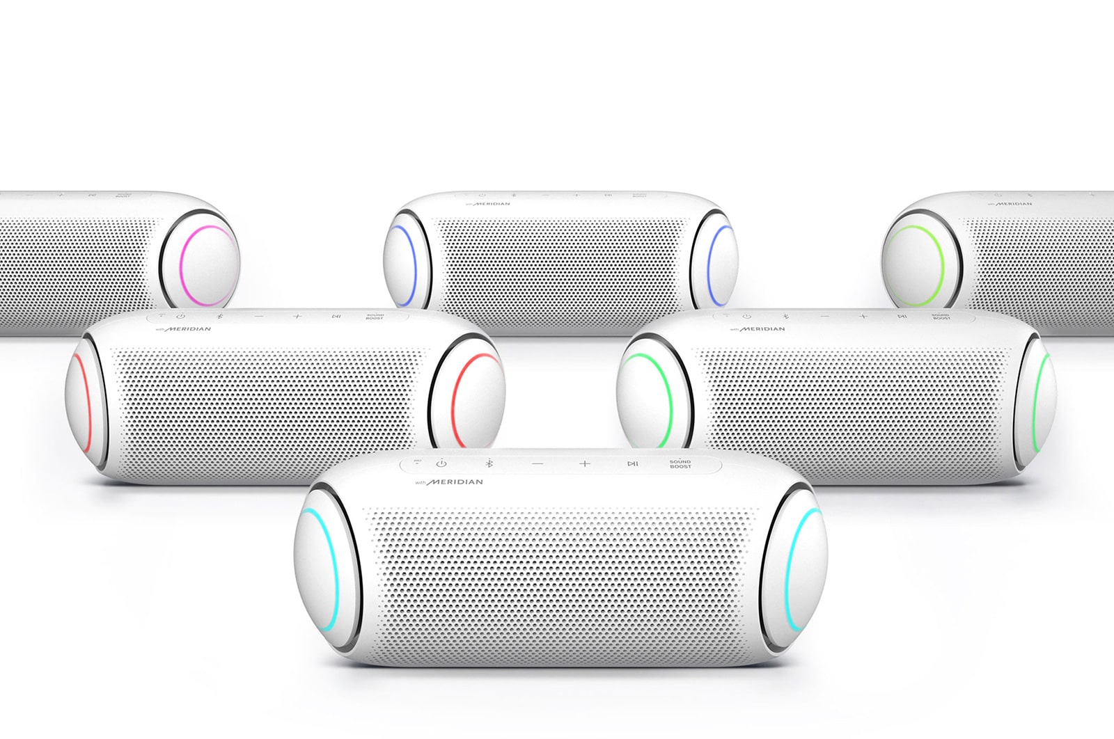 LG CAIXA DE SOM PORTÁTIL LG XBOOM GO PL7W -  MERIDIAN, BLUETOOTH, SURROUND, 24 HORAS DE BATERIA, IPX5, BRANCO, PL7W