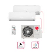 Vista frontal de 2 Ambientes (Hiwall 2x9) Quente/Frio, WiFi, 220V , Ar Condicionado Multi Split E2Q1809.OBS