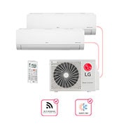 Vista frontal de 2 Ambientes (Hiwall 2x12) Quente/Frio, WiFi, 220V , Ar Condicionado Multi Split E2Q1810.OBS