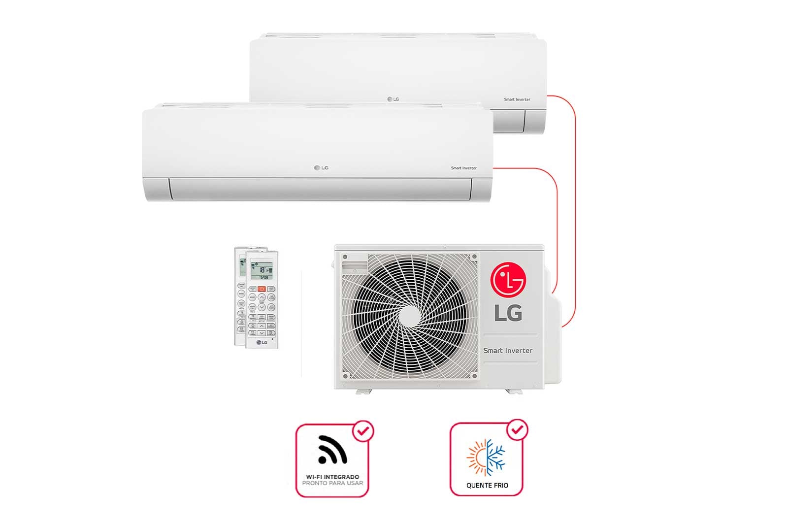 Vista frontal de Ar-Condicionado Multi Split LG Inverter 24.000 BTUs E2Q2414-OBS E2Q2414.OBS