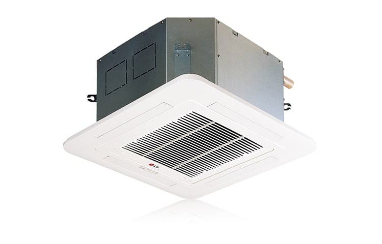 Vista frontal de Split tipo Cassete 4 vias 48000 Btu/h, 220V-trifásico, ciclo quente/frio LT-H48BDLA0