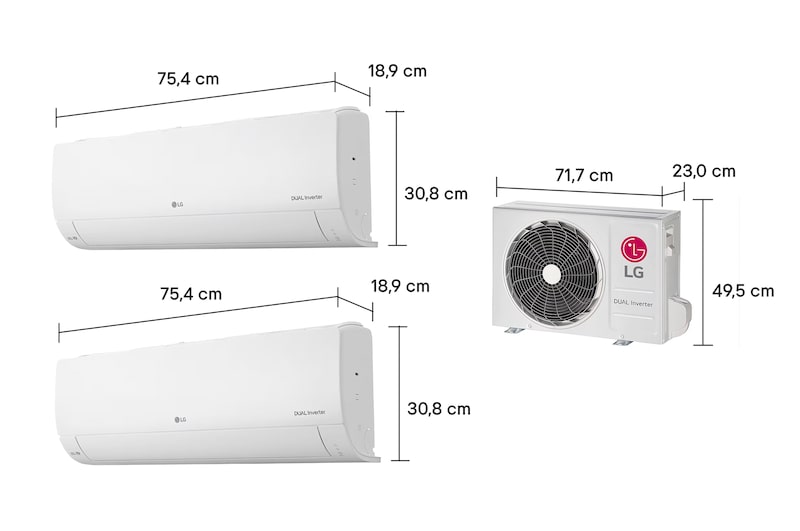 LG Ar-Condicionado LG AI Dual Inverter Voice Bi-Split Frio (Evaporadoras 9.000+9.000 BTU) 220V, S32Q16SA181
