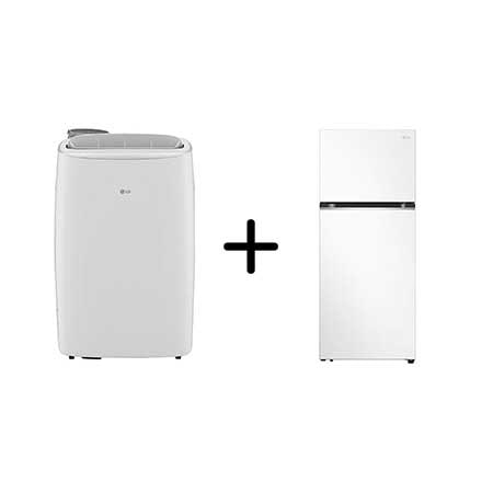 LG Combo Ar Portátil 127V + Geladeira Frost Free Inverter 375L Branca 220V - .B372P2 - LP1419IVSI