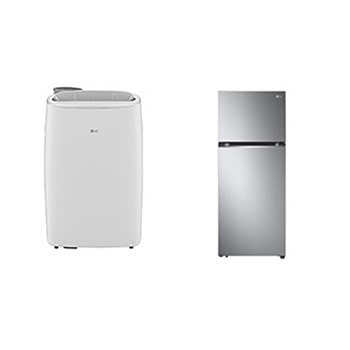 LG Combo LG Ar Portátil 127V + Geladeira Frost Free Inverter 395L Inox Look 127V, LP1419IVSI.B392P1