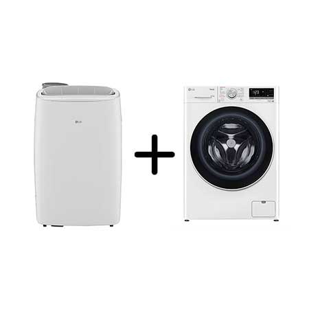 LG Combo Lava e Seca Smart VC4 12kg Branca 220V + Ar Portátil 127V - .CV5013 - LP1419IVSI