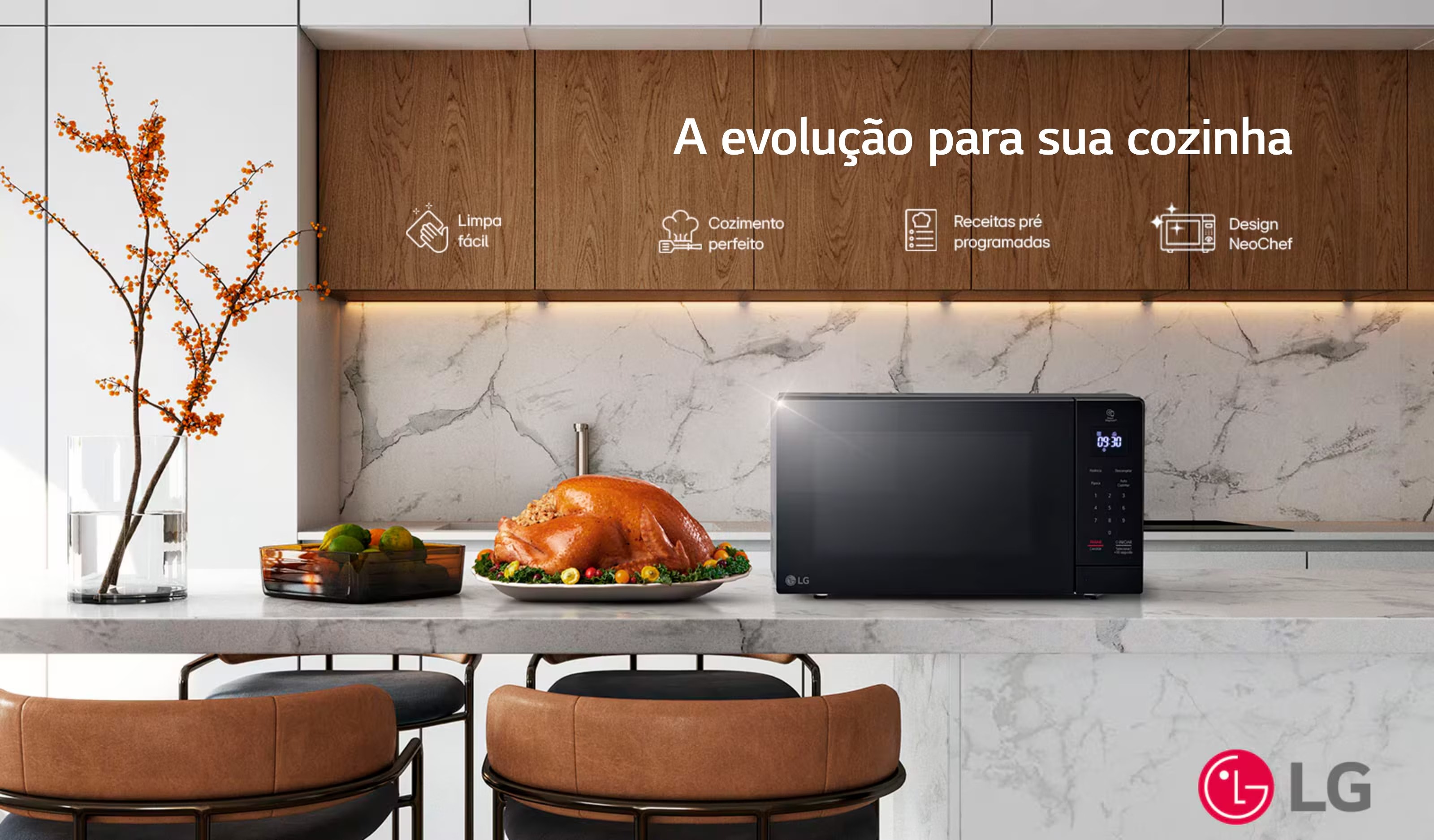 Nova linha de Micro-ondas LG. O melhor micro ondas desta categoria de produto. Com varias funcionalidades e facilidades.
