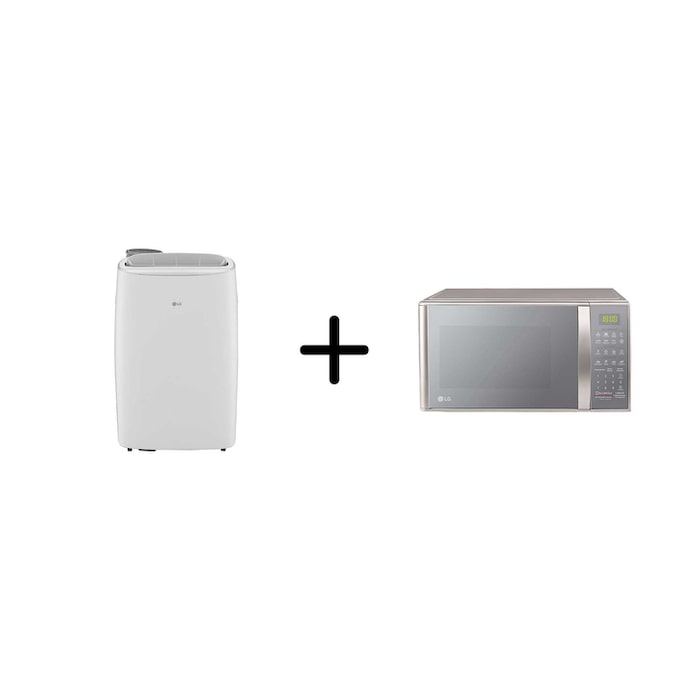 Combo LG Ar Portátil 127V + Micro-ondas LG 30 litros Prata Limpa Fácil 220V