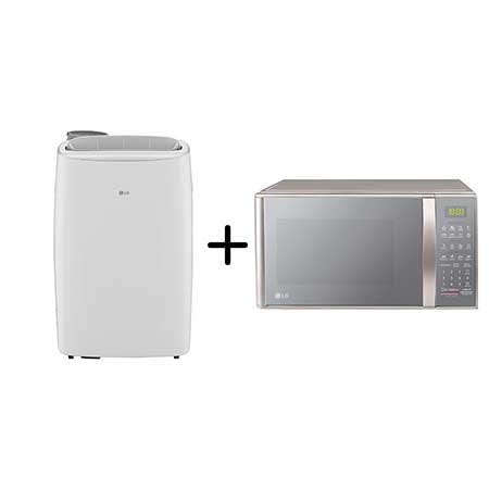 LG Combo Ar Portátil 127V + Micro-ondas 30 litros Prata Limpa Fácil 220V - .MS3041 - LP1419IVSI