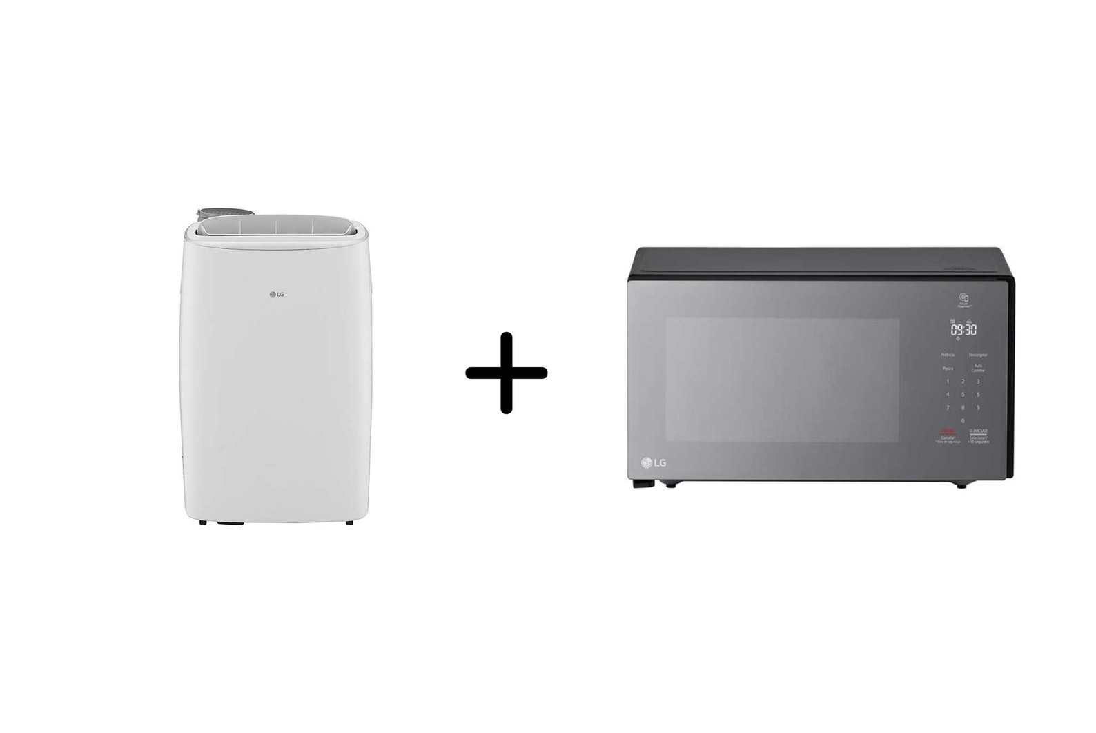 Combo LG Ar Portátil 127V + Micro-ondas NeoChef 30 litros Espelhado Limpa Fácil  127V