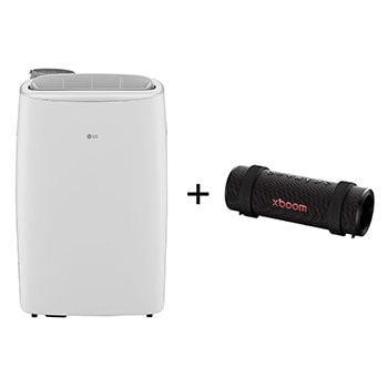 Vista frontal de Ar Condicionado Portátil LG DUAL InverterVoice 14.000 Frio 127V  + Caixa de Som Bluetooth LG xboom Grab by will.i.am  LP1419IVSM.GRAB