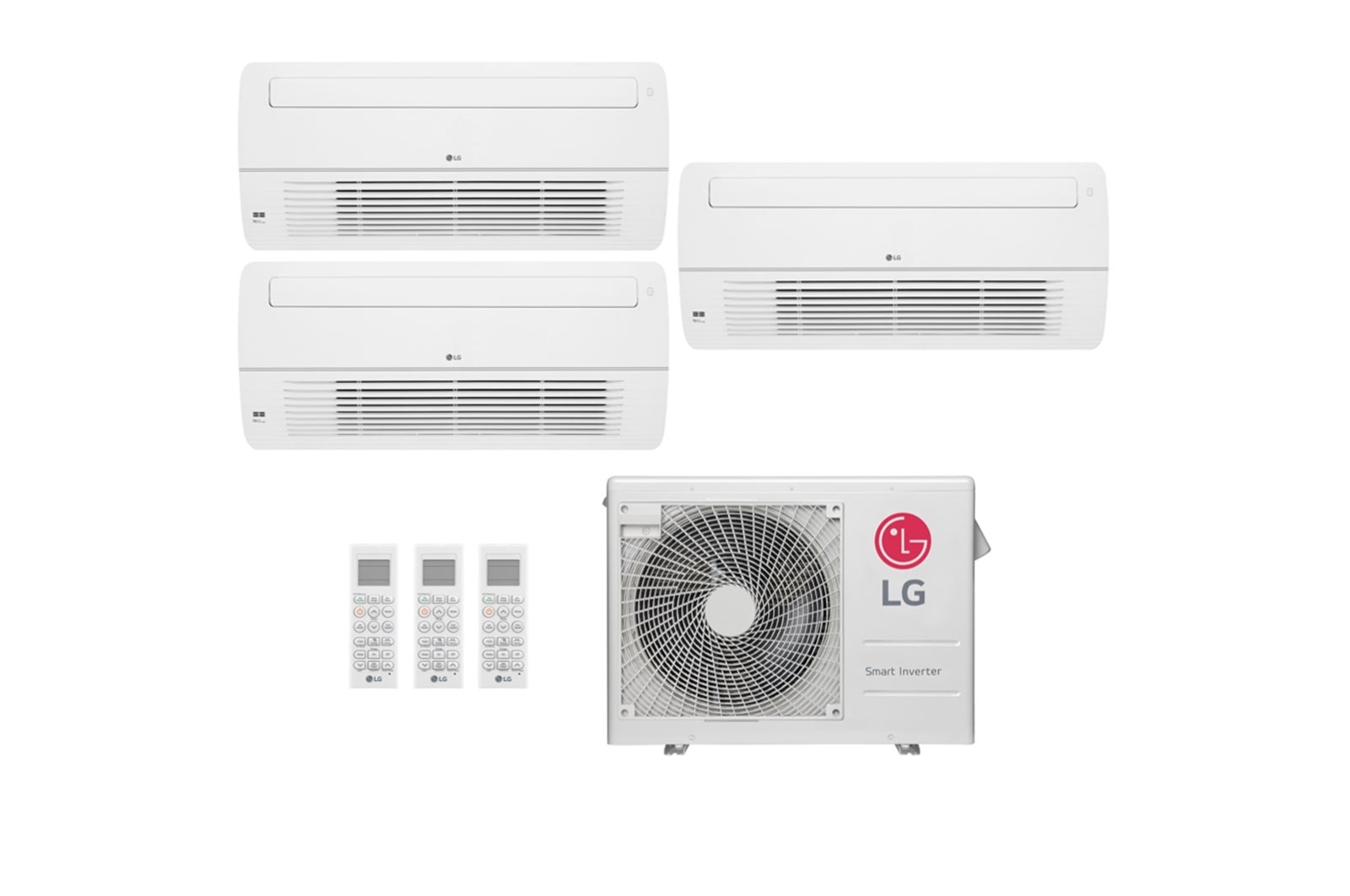 LG Ar condicionado Multi Split Inverter 3 ambientes (2X 1via 9.000BTUS, 12.000BTUs) Quente/Frio WiFi integrado, MULTI3