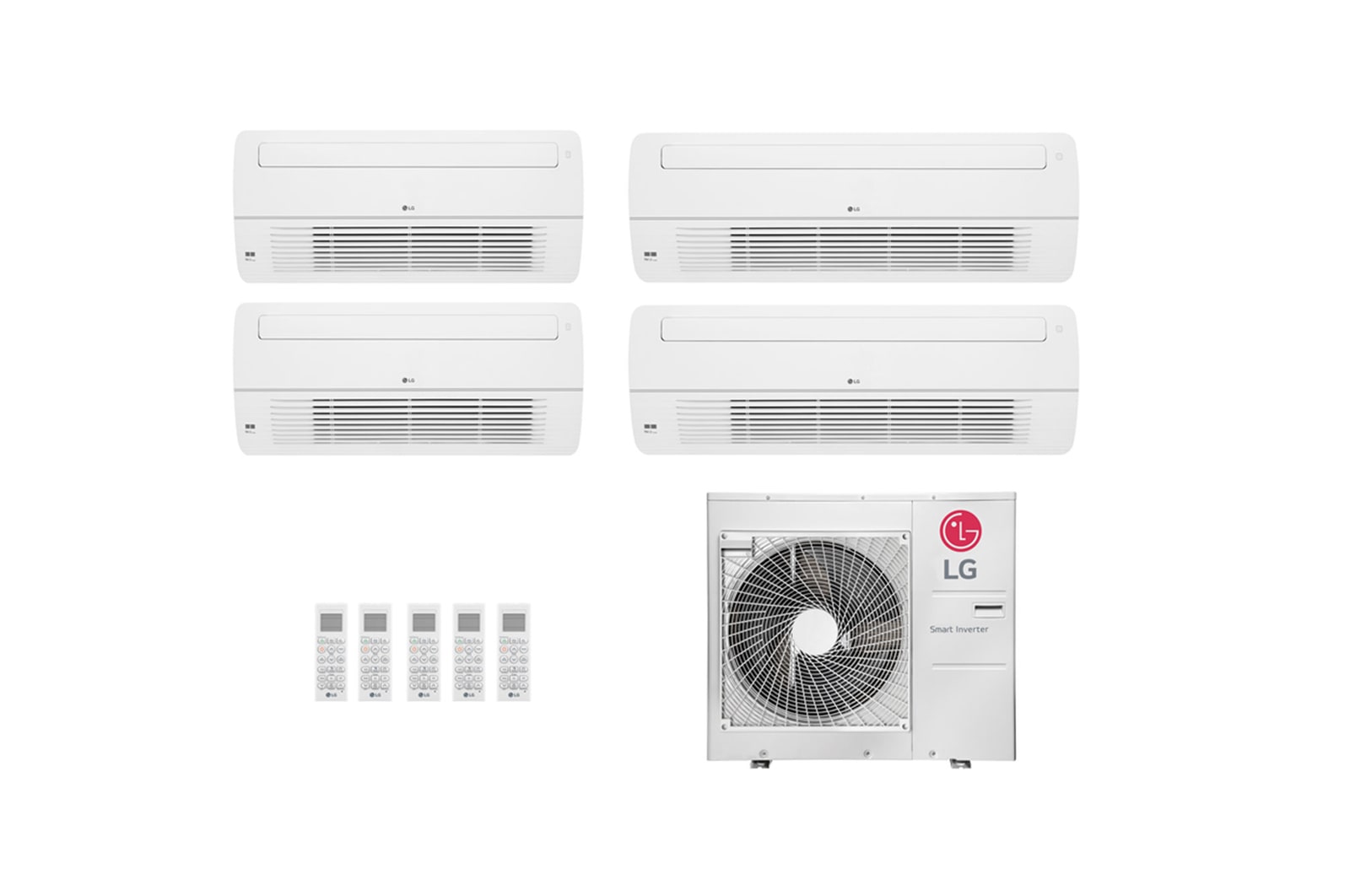 LG Ar condicionado Multi Split Inverter 4 ambientes (1via 2X 9.000BTUS, 2X 24.000BTUs) Quente/Frio WiFi integrado, MULTI41V1