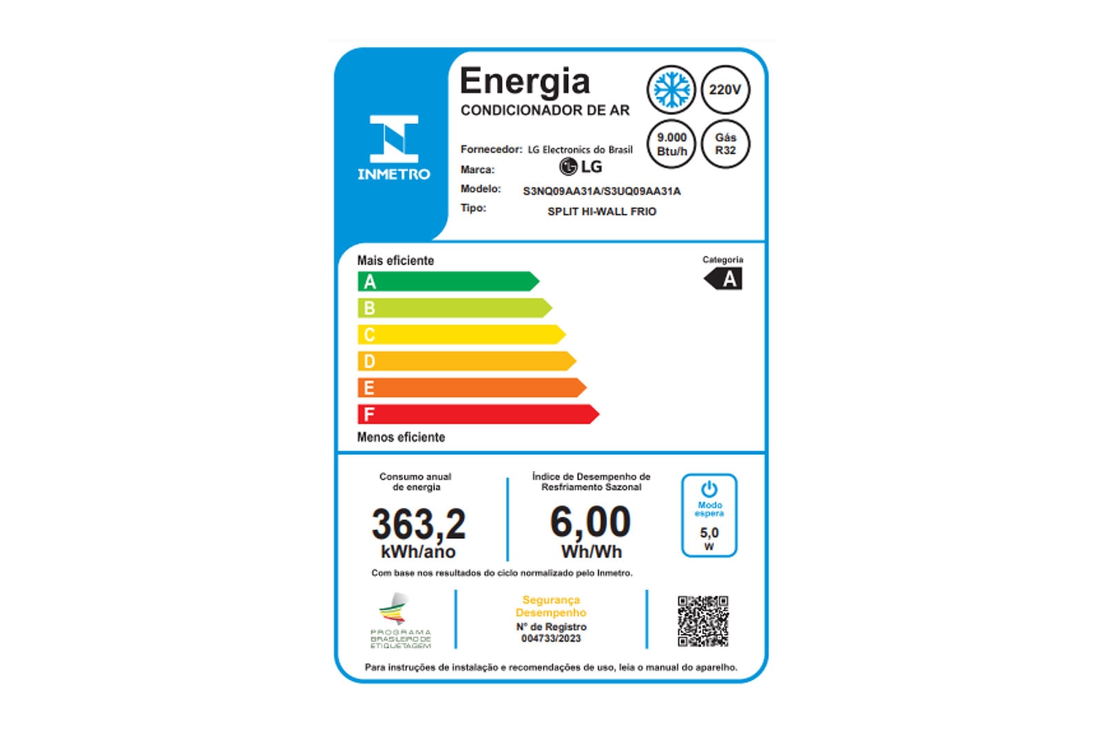 LG Ar-Condicionado LG Dual Inverter Voice Frio 9.000 BTU Branco 220V, S3-Q09AA31A