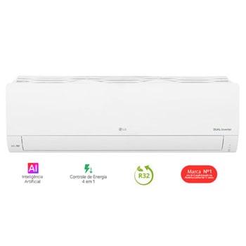 Vista frontal de Ar-Condicionado LG Dual Inverter AI Compact 9.000 BTU Frio 220V S3-Q09AAQAC