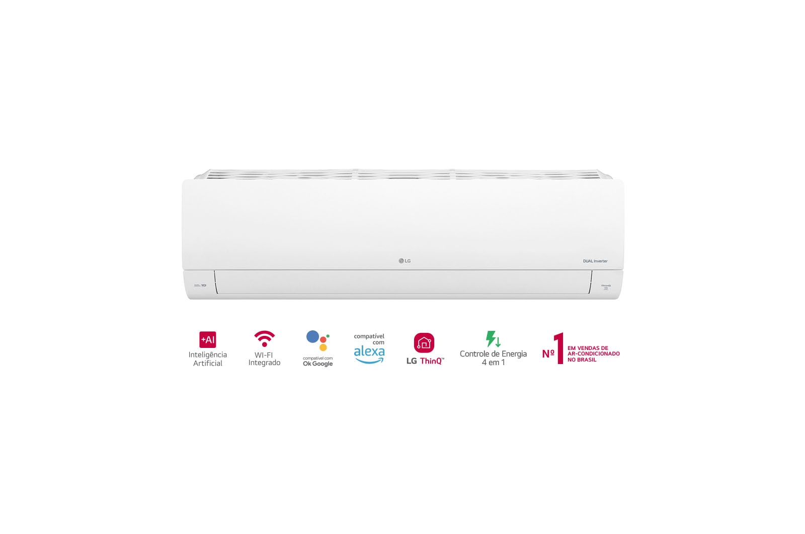 LG Ar-Condicionado LG Dual Inverter Voice +AI 12.000 BTU Quente/Frio, S3-W12JA31A