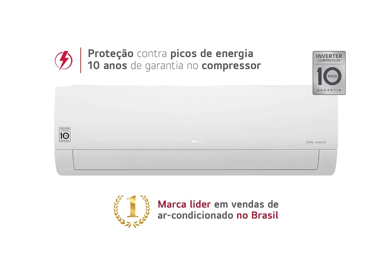 Vista frontal de Ar Condicionado Split LG DUAL Inverter Compact 9.000, Frio, 220V S4-Q09WA5AD