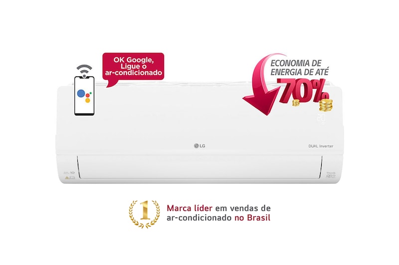 Vista frontal de LG DUAL Inverter VOICE 15.000 Frio 220V S4-Q15JL31A