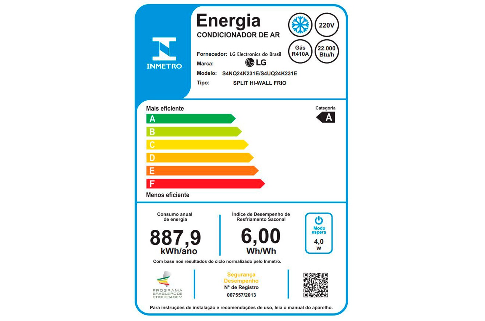 LG DUAL Inverter VOICE 24.000 Frio 220V, S4-Q24K231E