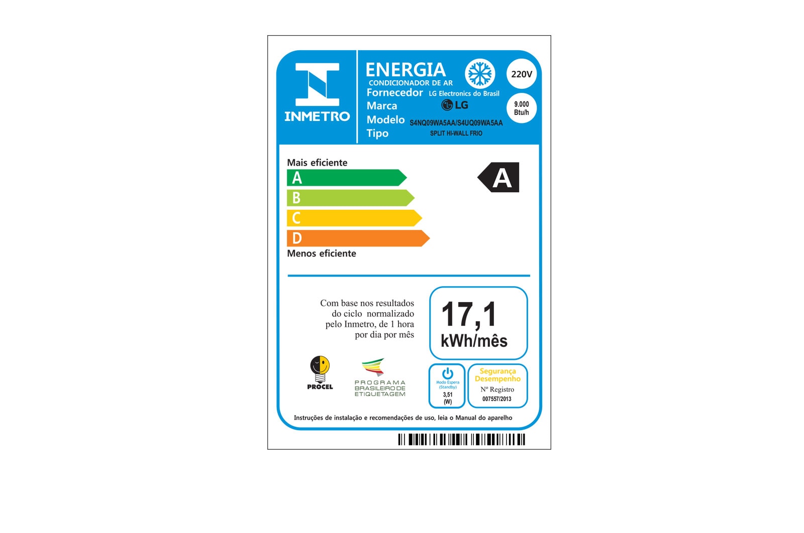 LG Ar Condicionado Split LG DUAL Inverter Compact 9.000 Frio, 220V, S4-Q09WA5AA